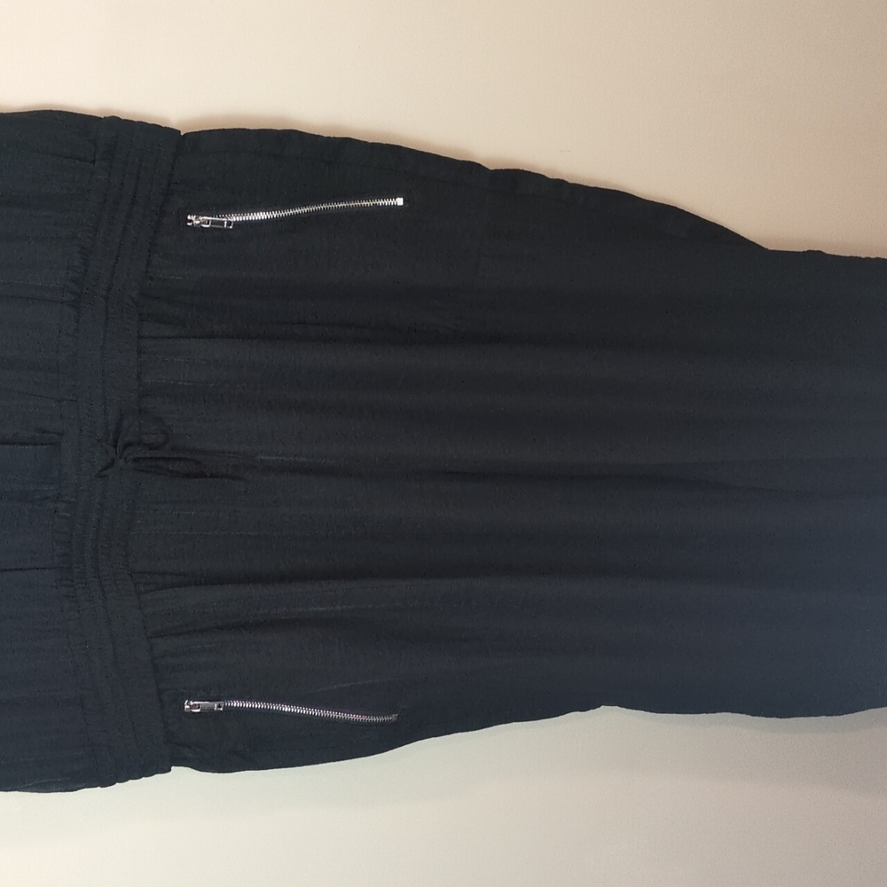 DKNY Black V-Neck Button Down Short Sleeve Rolled Ankle Hem Jumpsuit Women's XL - Picture 10 of 16